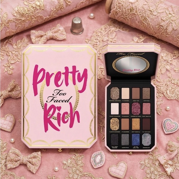 Too Faced Pretty Rich Eyeshadow Palette - Pink Gold Brown Blue